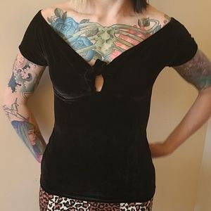 Hell Bunny Velvet Pinup Top